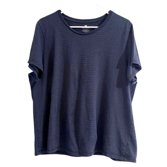 Bombas Blue Striped Tee Crew Neck Peruvian Pima Cotton Normcore Mens Size XL - Picture 1 of 4